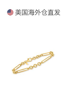 Ross-Simons Italian 14kt Yellow Gold Alternating Cable-Link