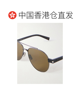 香港直邮Saint Laurent 圣罗兰 男士 Black-Tone 飞行员金属太阳