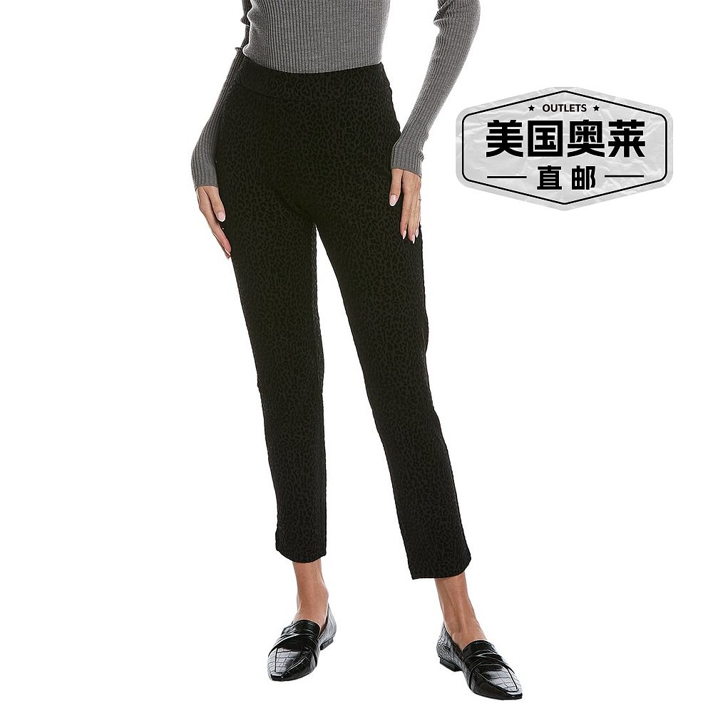 自营Nanette Nanette Lepore Miranda植绒动物长裤-黑色 美国奥莱 - 图0
