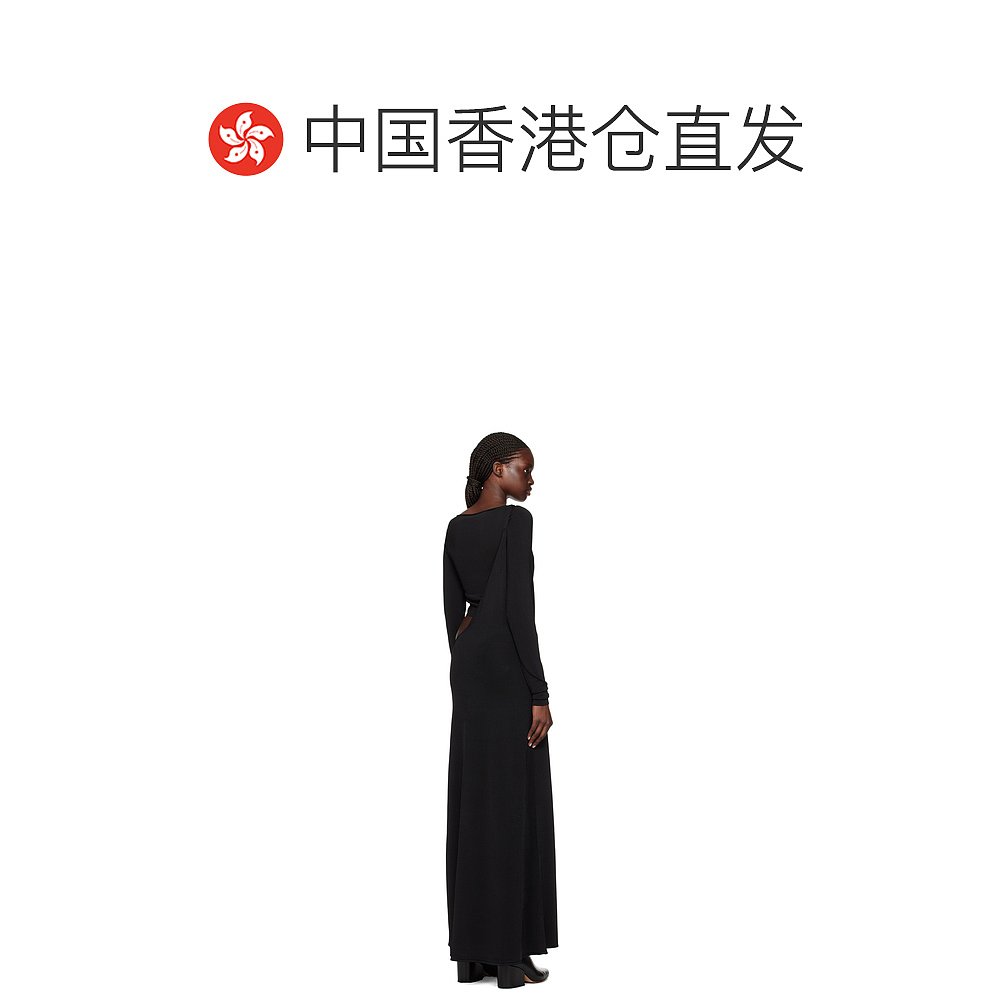 香港直邮潮奢 Paris Georgia 女士黑色 08 Drape 连衣裙 - 图1