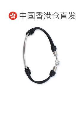 香港直邮Saint Laurent 圣罗兰 男士 BRAS 黑色银色手链 A006XEBL