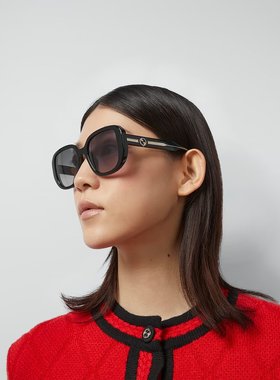GUCCI 女士眼镜 GG1557SK001 CO 灰色 全框太阳镜