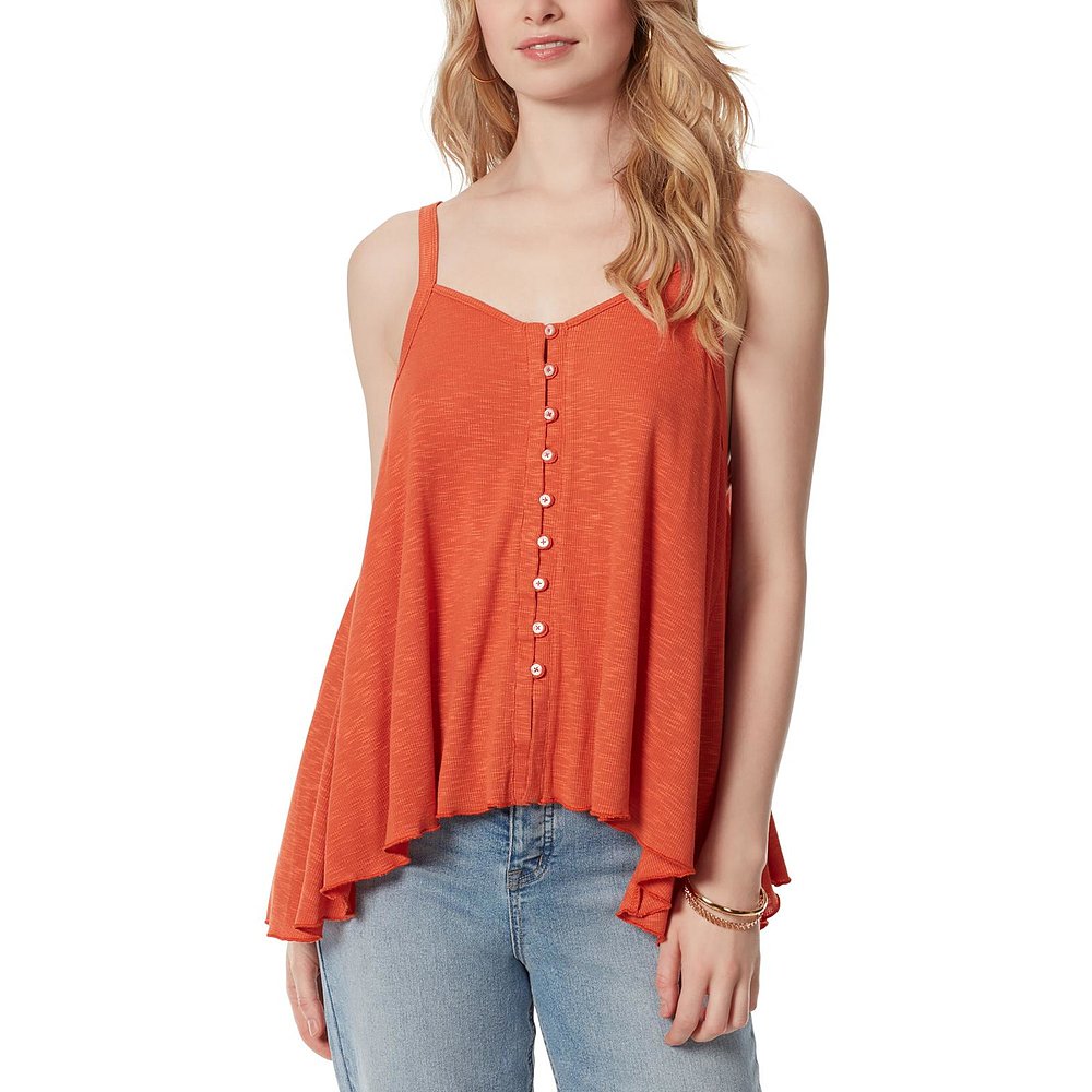 jessica simpsonWomens Asymmetric Button Down Tank Top - gard - 图2