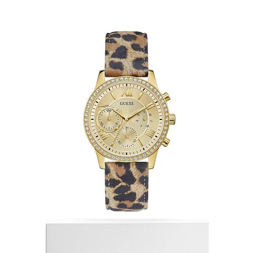 1h可退 【美国直邮】GUESS|女士金色 Glitz 动物印花真皮表带多功 - 图3