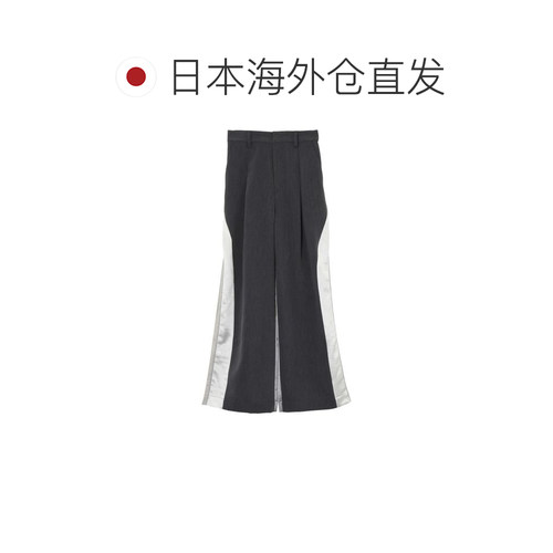 UN3D. 女士 宽松廓形 混合材质拼接 高腰阔腿裤 5【付后1h可退】 - 图1
