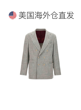 自营Brunello Cucinelli Leather Men's Coat - pearl 美国奥莱直