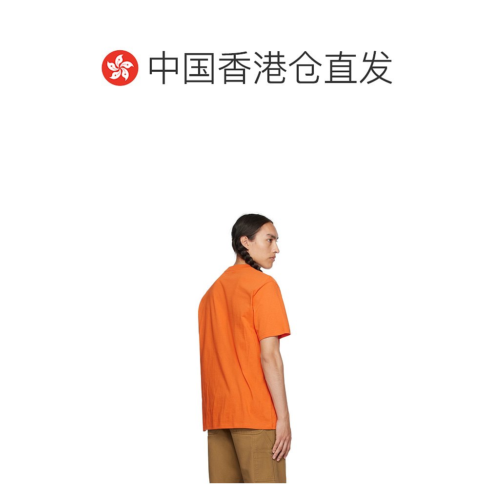 香港直邮潮奢 Carhartt 卡哈特 男士橙色 Liquid Script T 恤 - 图1