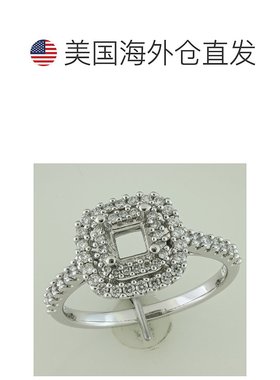 自营 Mimi & Max 1ct TW Asscher & Round Diamond Double Halo E