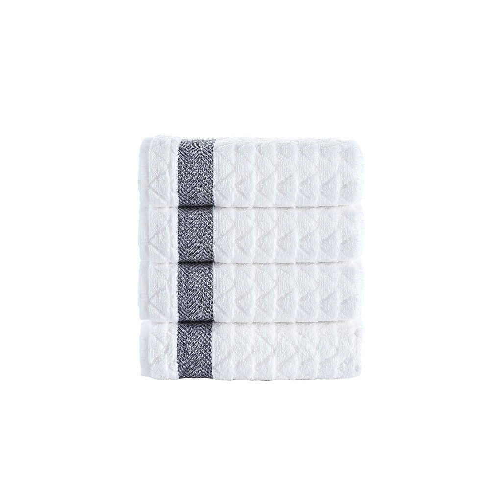 Brooks Brothers Herringbone 4 pcs Hand Towels- white【美国-图2