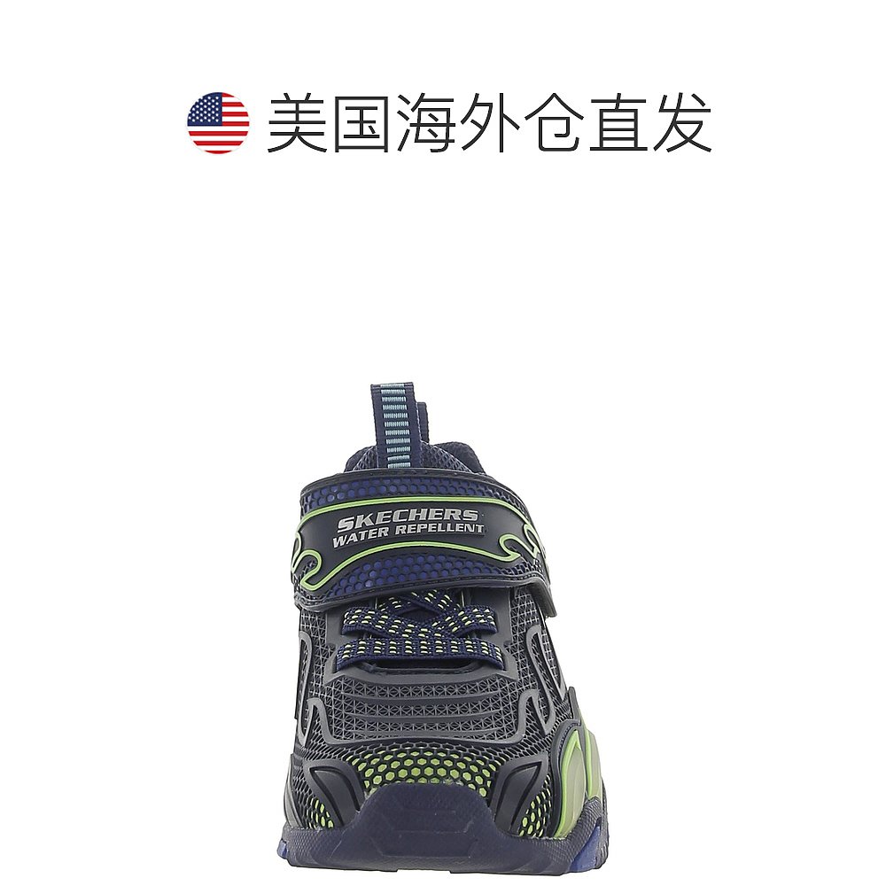 skechersHeat Stride 男孩一脚蹬运动发光鞋 - 海军蓝/青柠色 【 - 图1