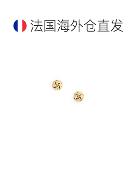 自营欧洲直邮Ralph Lauren拉夫劳伦 女士金色扭结14K镀金耳钉配饰