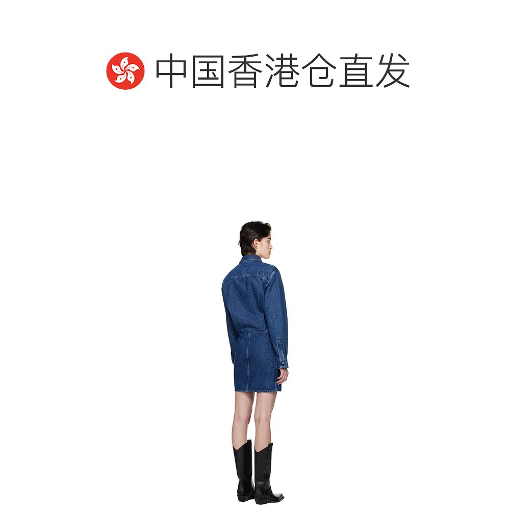 香港直邮潮奢 Off-White 女士 蓝色 Twisted 连衣裙 OWYM021S24DE - 图1