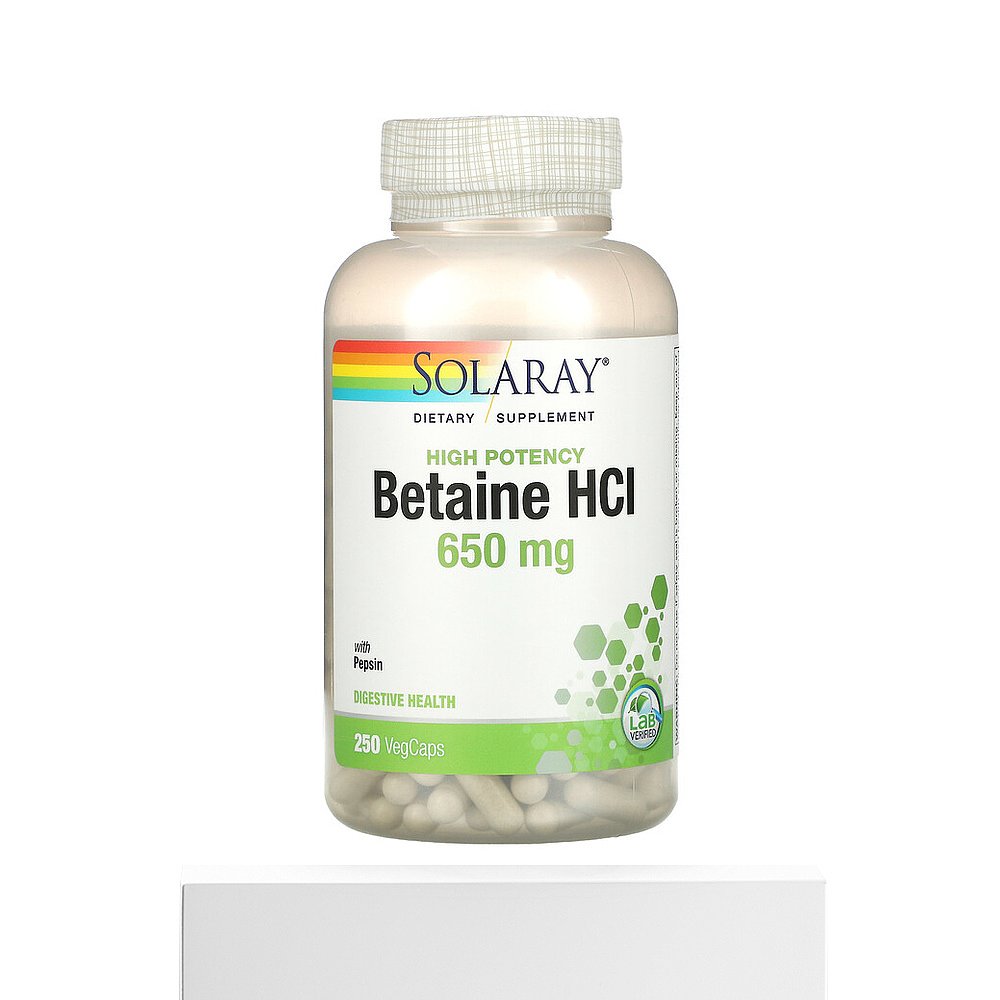 天猫国际海外直购美国直邮iHerb Solaray甜菜碱盐酸盐含胃蛋白酶消化膳食补充250粒3