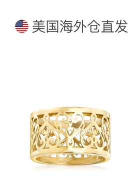 自营 Ross-Simons 意大利 14kt 黄金花丝心形戒指 - 黄色 美国奥