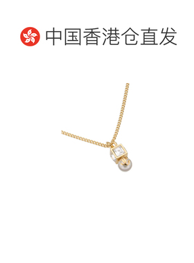 Jimmy Choo 金属 JC 珍珠立方体吊坠项链 JCPEARL【付后1h可退】
