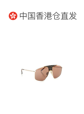 1h可退 香港直邮ALAIA 女士太阳镜 AA0098S002 CO 金色 几何框太