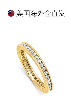 pompeii31/2 克拉 TW 槽镶实验室培育钻石永恒婚礼可叠戴戒指 14k