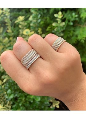 sabrina【美国奥莱】直发 14k 金与钻石永恒戒指 - 白色