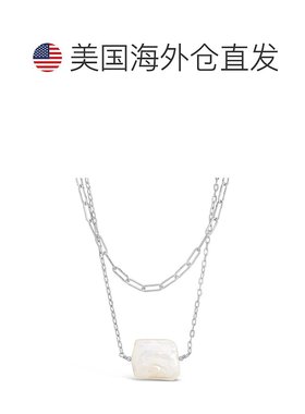 自营 sterling forever链环和珍珠分层项链 - 银白色 美国奥莱直