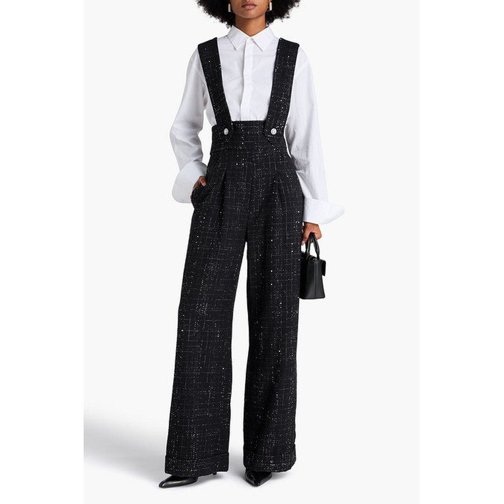 1h可退 香港直邮Maje 女士 精饰花呢阔腿裤 MFPPA00680BLACK,淘宝优惠券,粉丝福利购,淘宝优惠卷