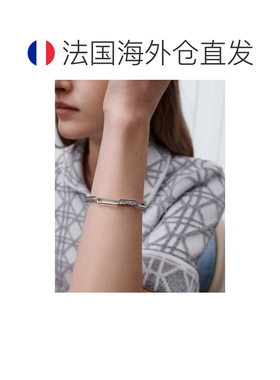 自营欧洲直邮Dior迪奥 Link女士银色金属晶石手链