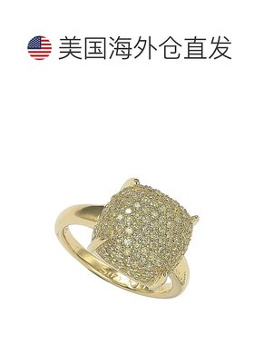 自营 Suzy Levian 密镶黄色立方氧化锆金纯银戒指 - 黄色 美国奥