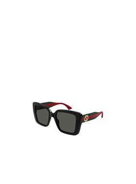 GUCCI 女士太阳镜 GG1861S001 SS2025 黑色 矩形太阳镜古驰