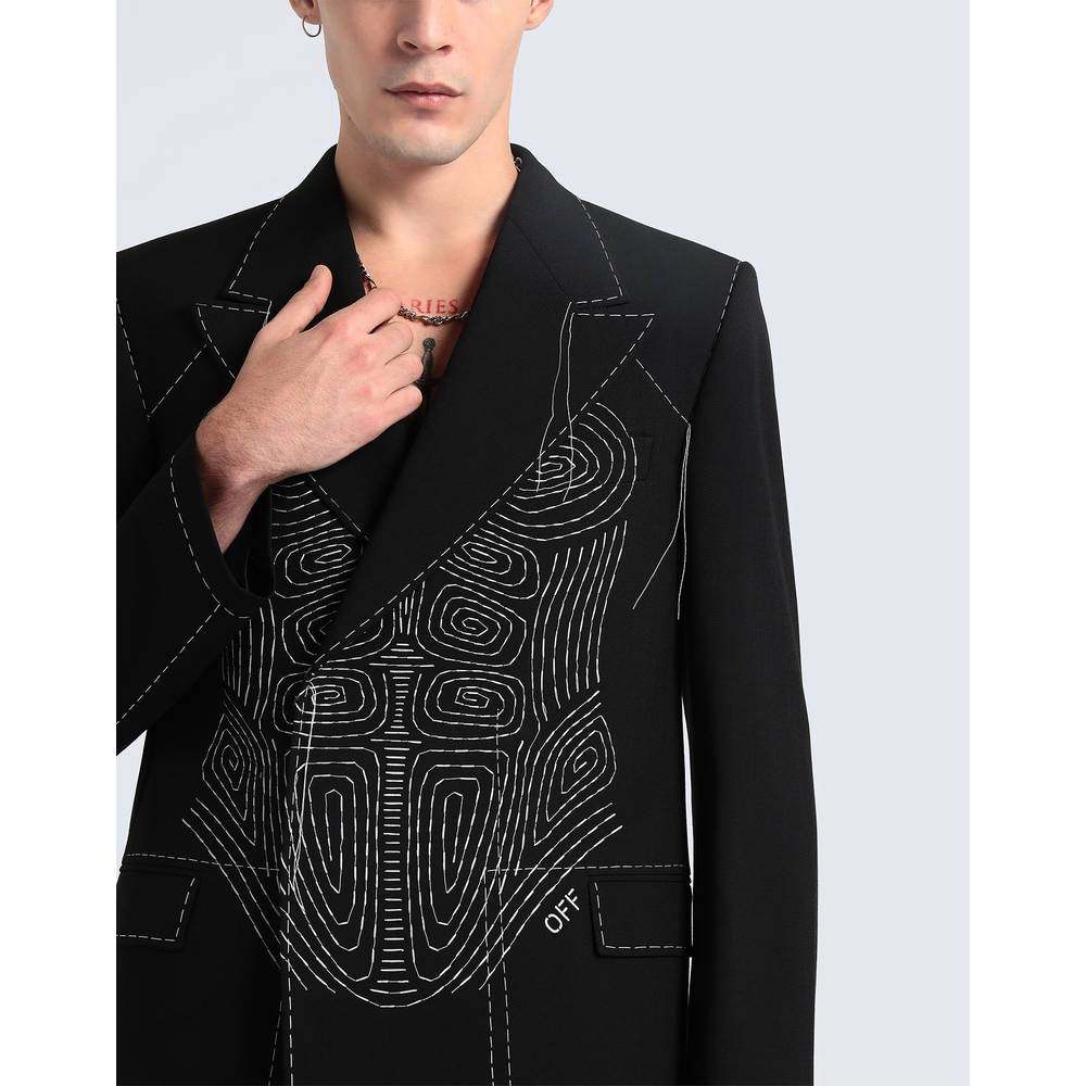 1h可退 潮奢 off-white 男士 西装外套 black黑色 舒适时尚,淘宝优惠券,粉丝福利购,淘宝优惠卷