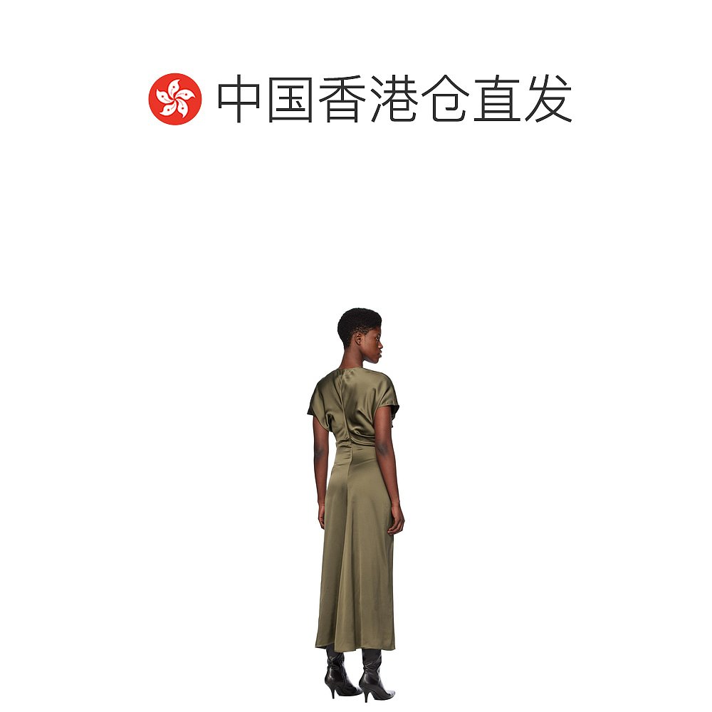 香港直邮潮奢 TOTÊME 女士 卡其色 Slouch Waist 连衣裙 241WRD11 - 图1