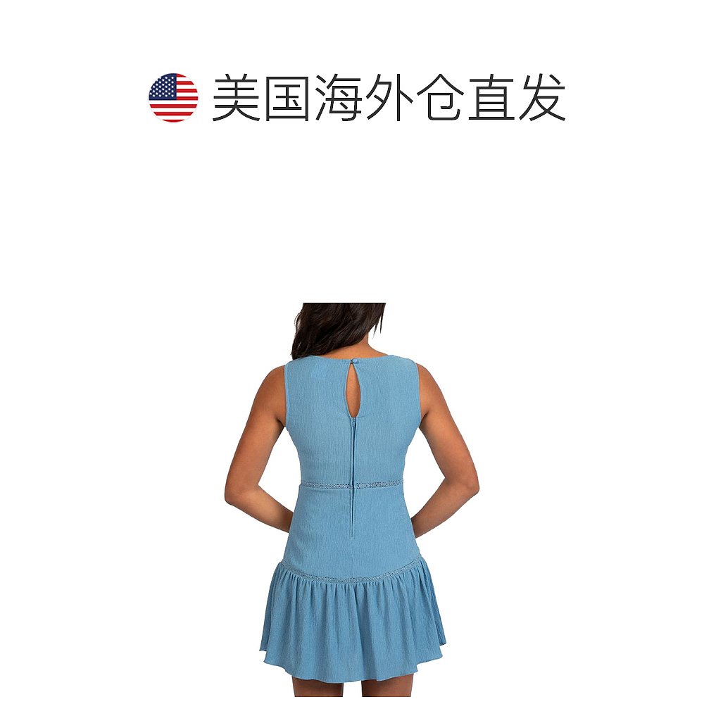 b. darlinJuniors 女士 Summer Short Mini Dress slate 【美国奥 - 图1