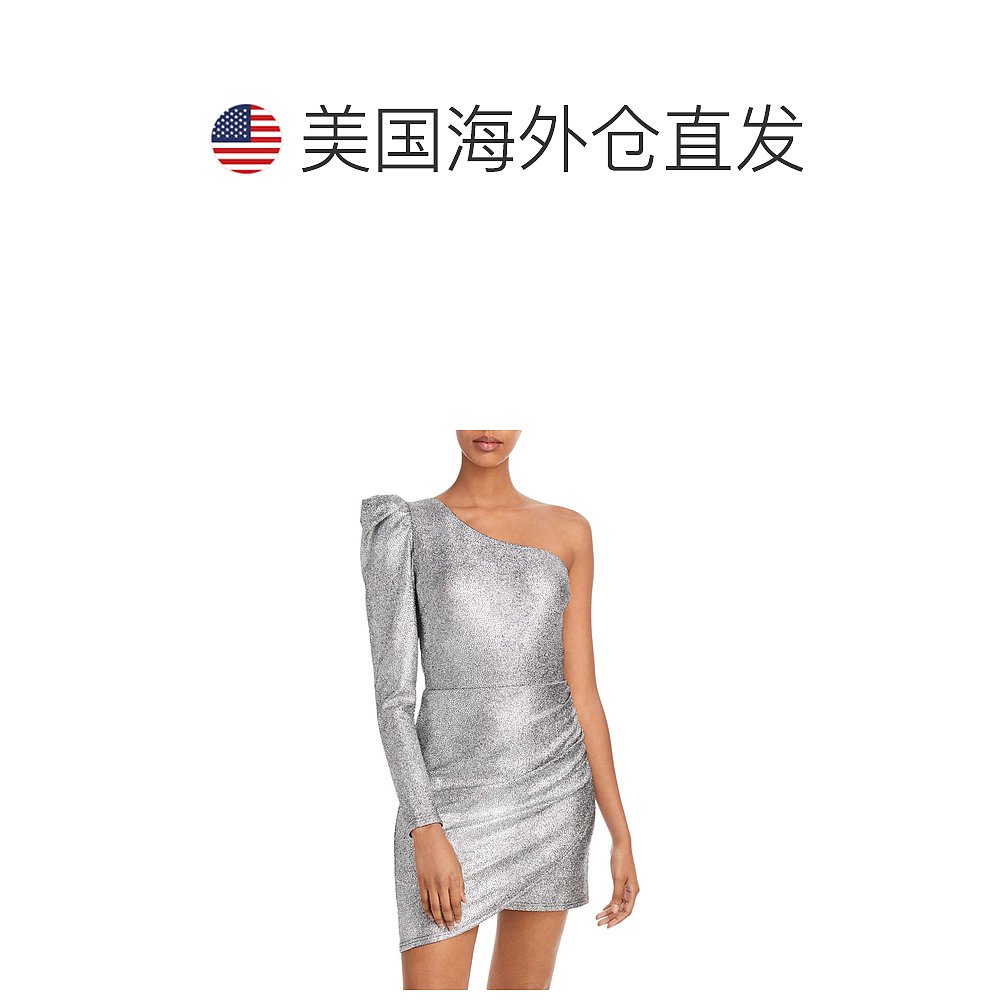 aquaWomens Puff Sleeve One Shoulder Cocktail and Party Dress - 图1