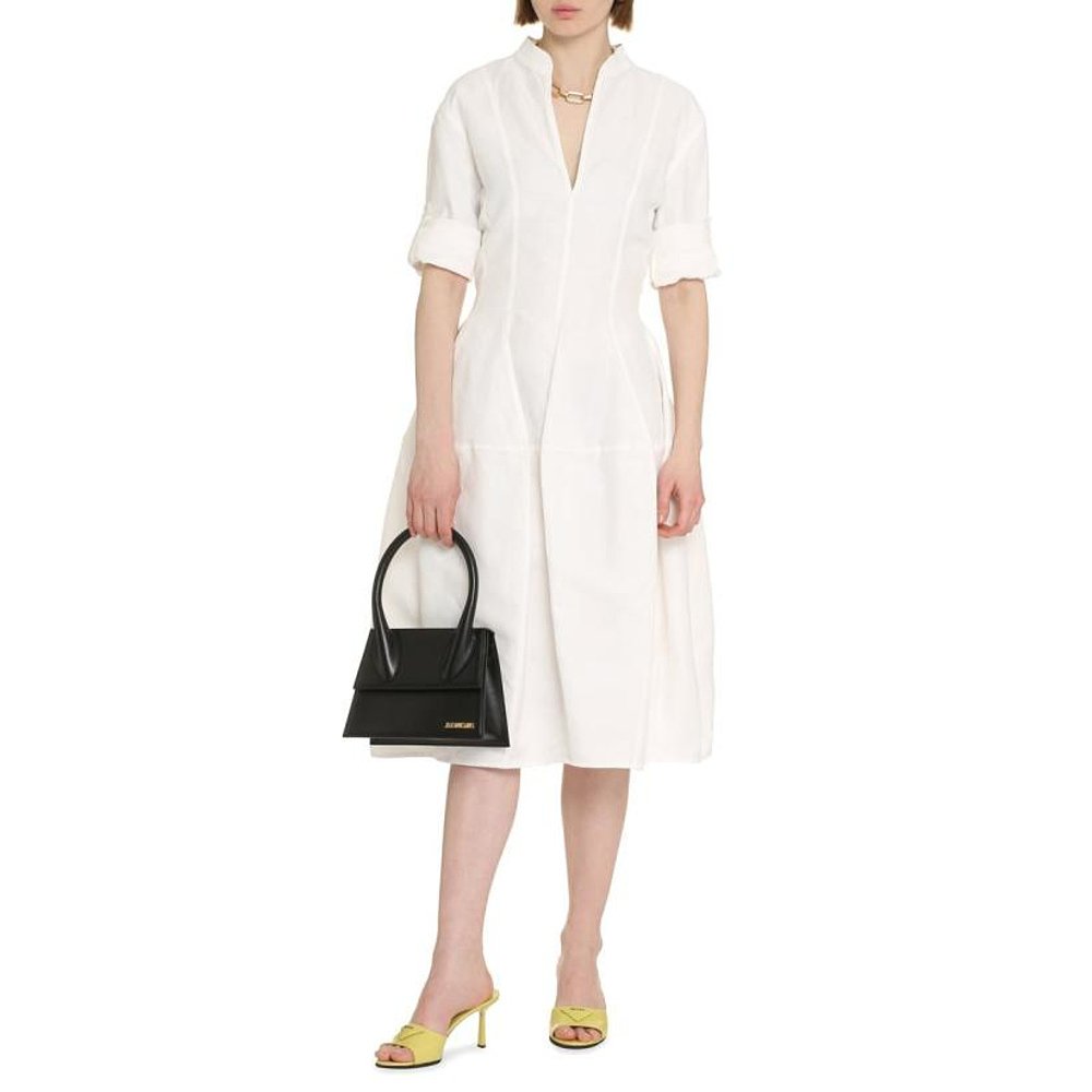 BOTTEGA VENETA23SS中长连衣裙女725506V2LB0 9071WHITE - 图1