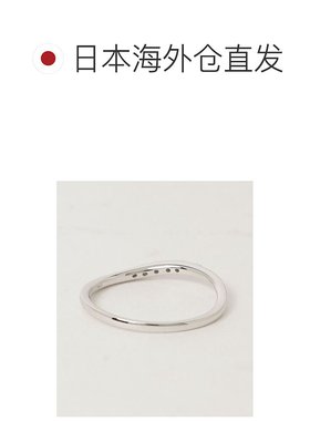 1h可退 日本直邮Canal 4℃ 女士K10白金戒指 配有钻石 清新简约设