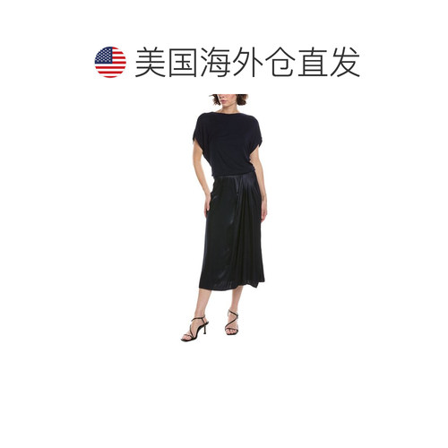自营Michael Stars Siobhan Twist Front 2-In-1 Midi Dress - bl - 图1