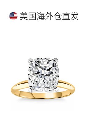 自营 pompeii34 克拉 14k 双色认证实验室种植垫形钻石订婚戒指 -