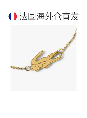 自营欧洲直邮Lacoste法国鳄鱼 Crocodile女士金色精钢手链配饰