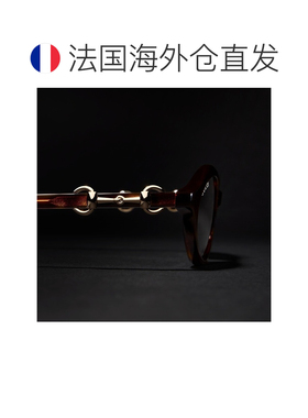 自营欧洲直邮GUCCI古驰 女士棕色醋酸纤维马衔扣太阳镜