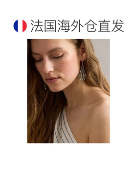 自营欧洲直邮Ralph Lauren拉夫劳伦 女士金色/蓝色镀金宝石吊灯耳