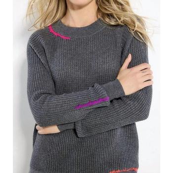 lisa todd charcoal gray waffle knit crew neck sweater - ຜົມຊື່ຖ່ານ