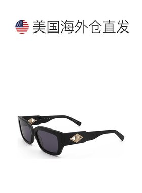 自营 Lacoste女式55毫米灰色太阳镜-黑色 美国奥莱直发