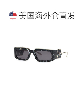 自营philipp pleinSPP119M Rose Venus 0Z21闪亮黑色大理石/银色/