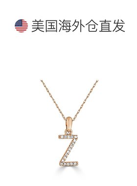 自营 sabrina14k 玫瑰金和钻石初始项链 - 玫瑰 z 美国奥莱直发