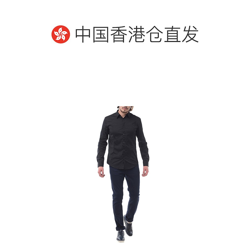 香港直邮ARMANI JEANS男士黑色衬衫 06C68JS12-图1