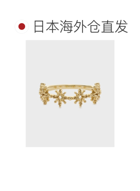 日本直邮NOJESS 女士 金色镀层 星星造型 手工珠绣 层叠戒指 3025