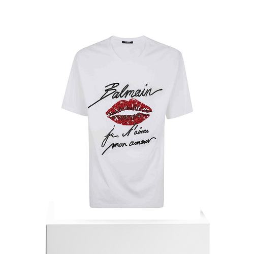 BALMAIN 男士T恤 EH1EH170PC74GQV SS2025 白色 Embroidere T-shi - 图3