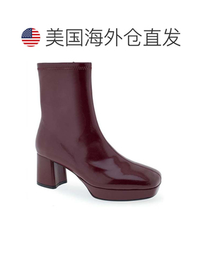 自营Aerosoles Sussex Boots Women's Red Faux Leather Block He