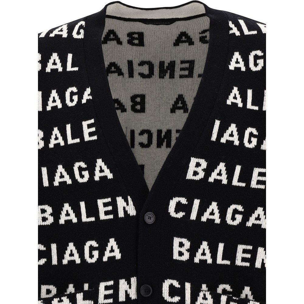 Balenciaga巴黎世家男士带Logo针织开衫 766471T1673-图1