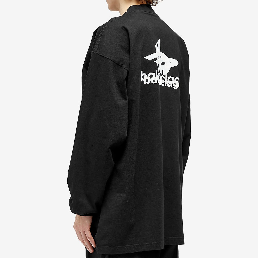 潮奢 Balenciaga 巴黎世家 男士 长款Logo袖子T恤 739027TPVF2 - 图1
