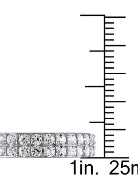 美国直邮Julianna B戒指纯银白色蓝宝石双排镶嵌时尚设计感简约