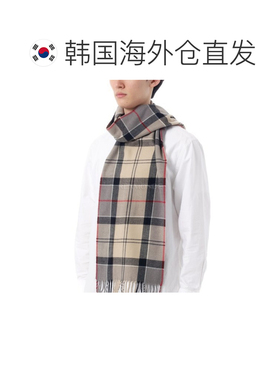 韩国直邮Barbour男女同款Galingale格纹流苏围巾USC0300 TN31